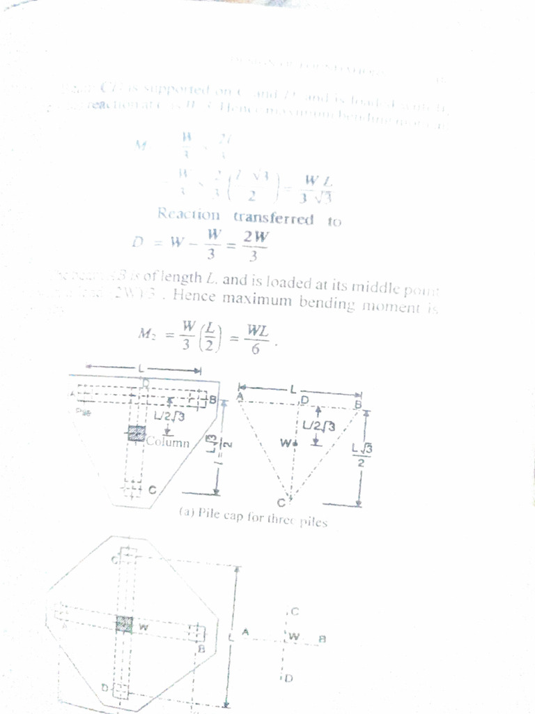 Maximum Bending Moment in Pile Caps | PDF