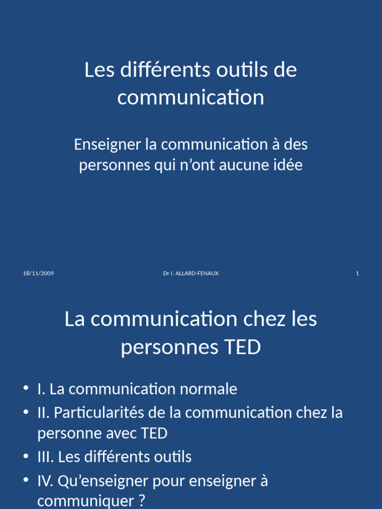 Outils de communication pour personnes TED | PDF | Communication non ...