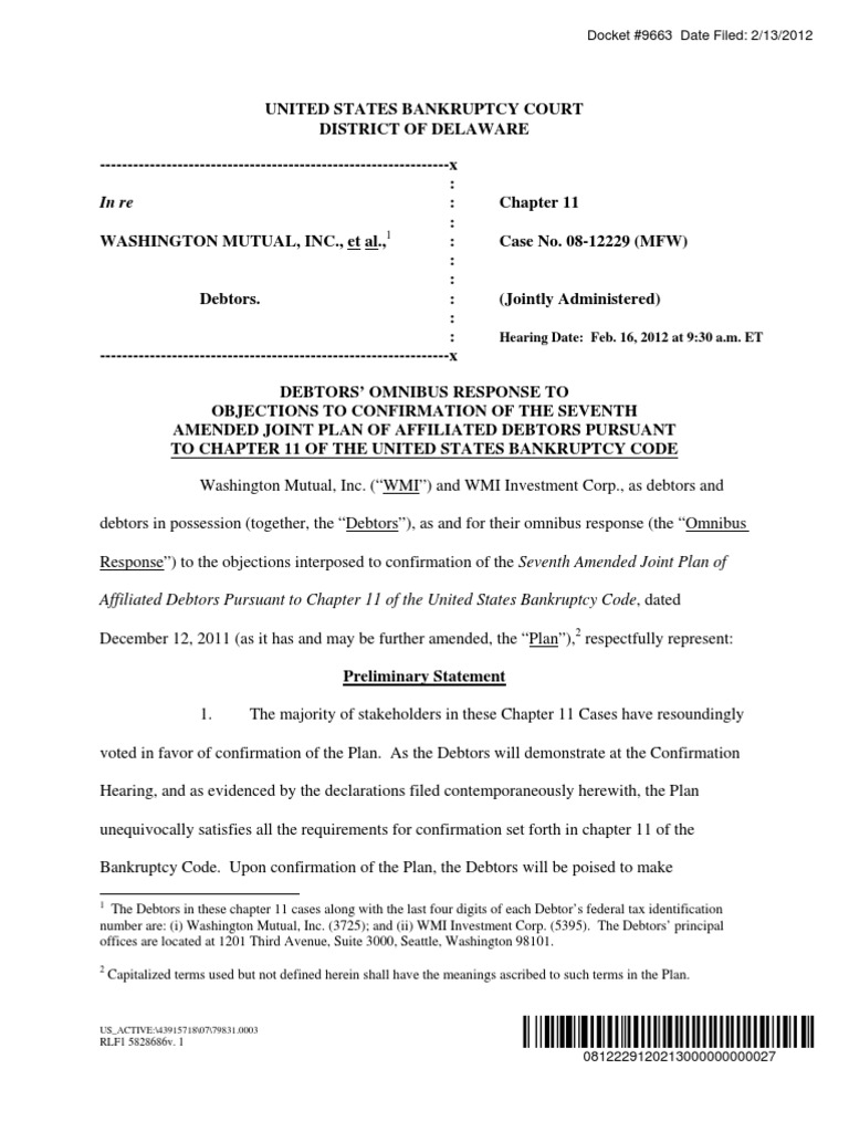 Por7 Omnibus Response 0812229120213000000000027 | PDF | Chapter 11 ...