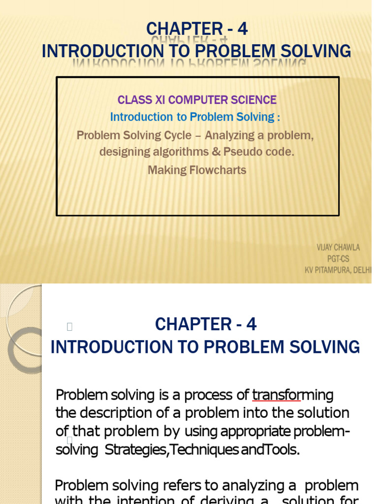 Xi CS Chapter-4 Intro To Problem Solving | PDF | Algorithms | Computer ...