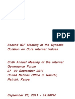 Transcript of the Dynamic Colation on Core Internet Values
