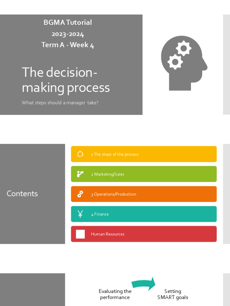 Theory Decision-Making 23-24 | PDF | Performance Indicator | Marketing