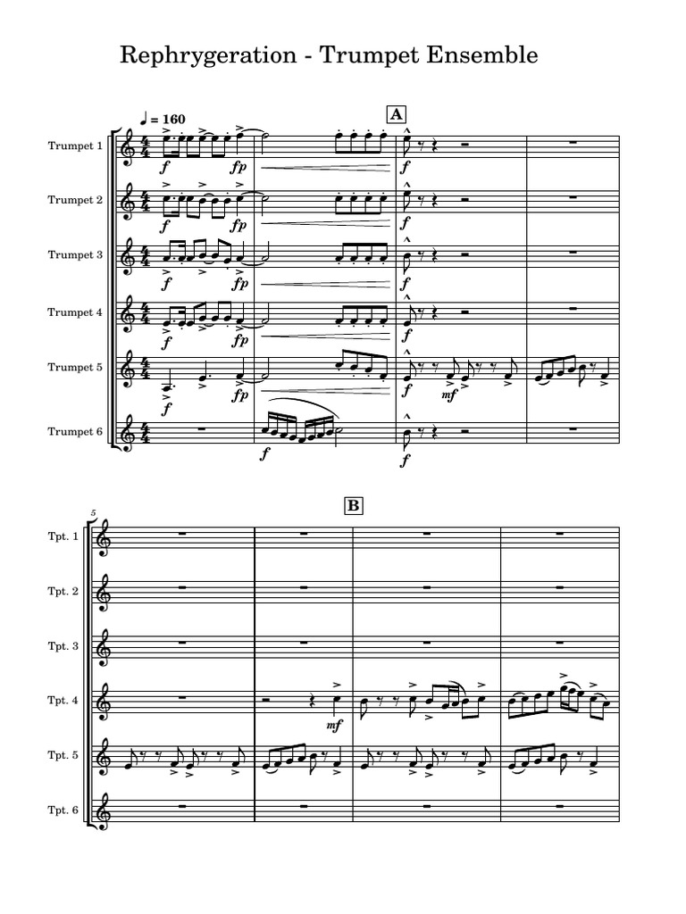 Rephrygeration - Trumpet Ensemble | PDF