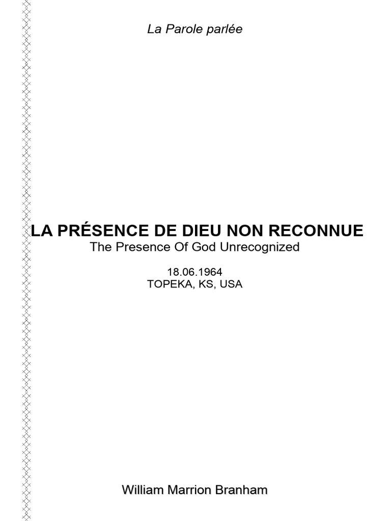 Reconnaître la Présence de Dieu | PDF | Baptisme | Saint-Esprit