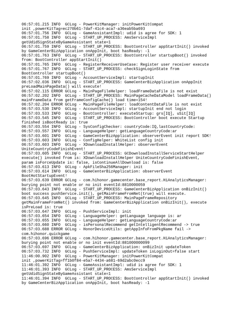 GameCenter Application Startup Logs | PDF | Computer Science | Software ...