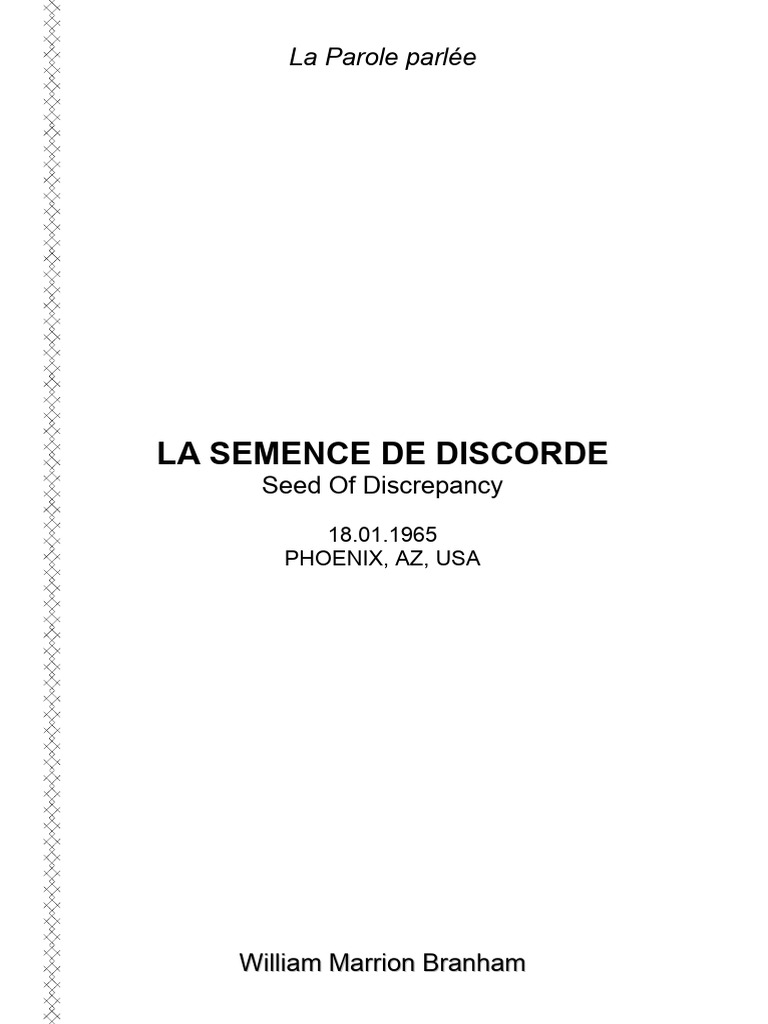 La Semence de Discorde | PDF | Dieu | Saint-Esprit