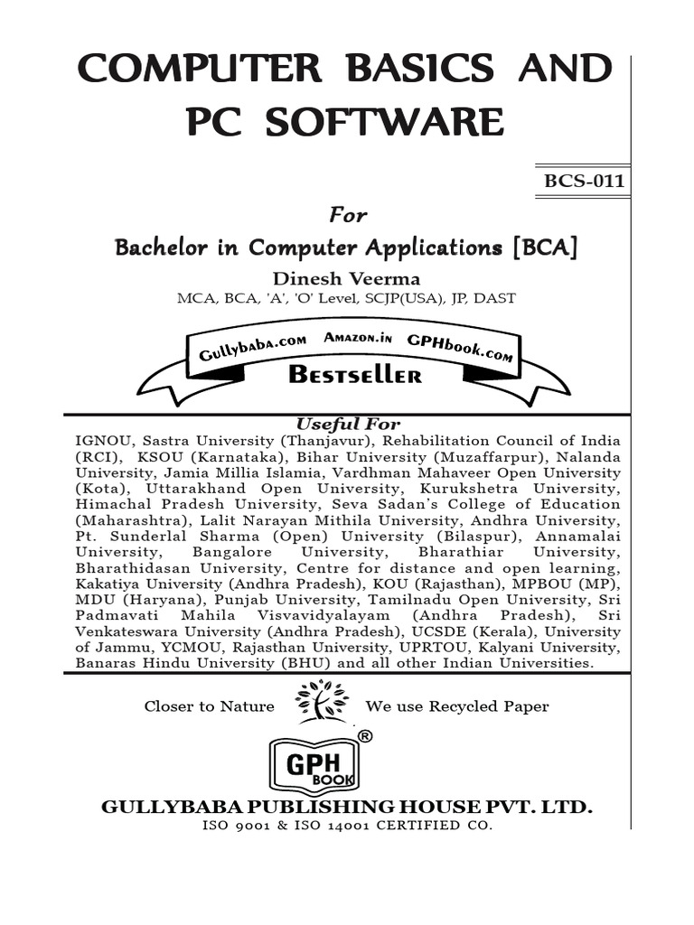 BCS-011 Computer Basics and PC Software | PDF | Personal Computers ...