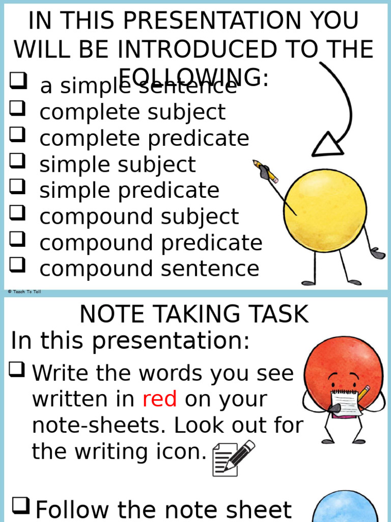22-23 Simple and Compound Sentences | PDF | Subject (Grammar ...