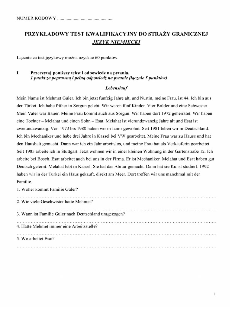Test Niemiecki | PDF