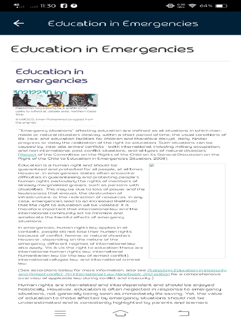 Education in Emergencies - Week 4 | PDF