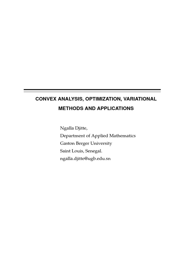 Convex Analysis and Optimization Guide | PDF | Mathematical Analysis ...