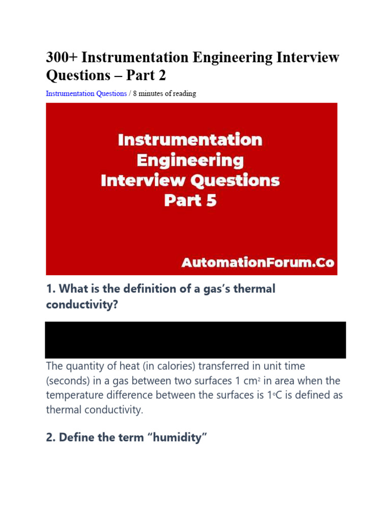 300+ Instrumentation Engineering Q&A | PDF | Pressure | Flow Measurement