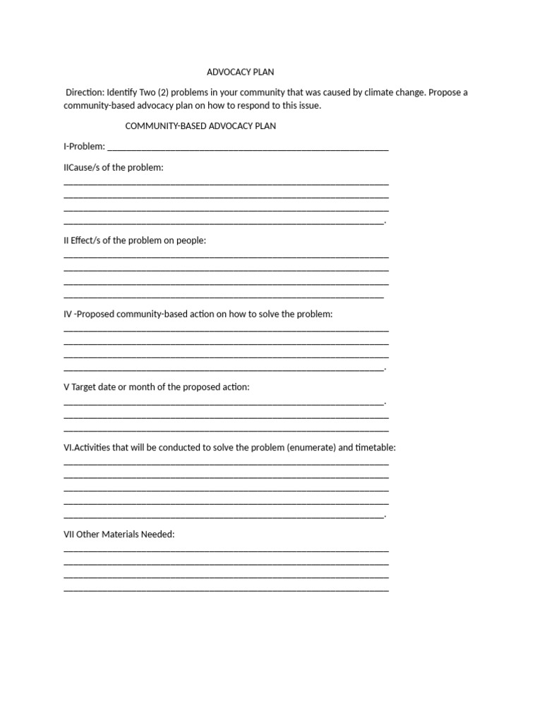 Advocacy Plan | PDF
