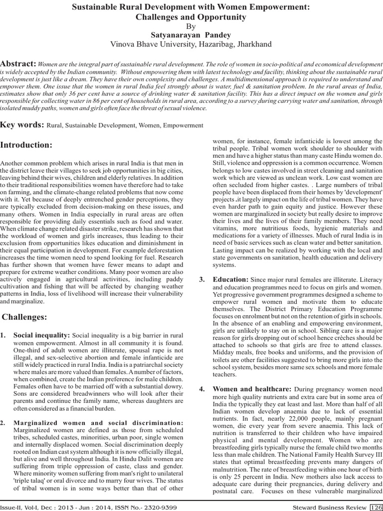 Empowering Women for Rural Sustainability | PDF | Woman | Literacy
