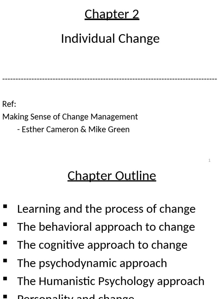 Understanding Individual Change Processes | PDF | Personality Type ...