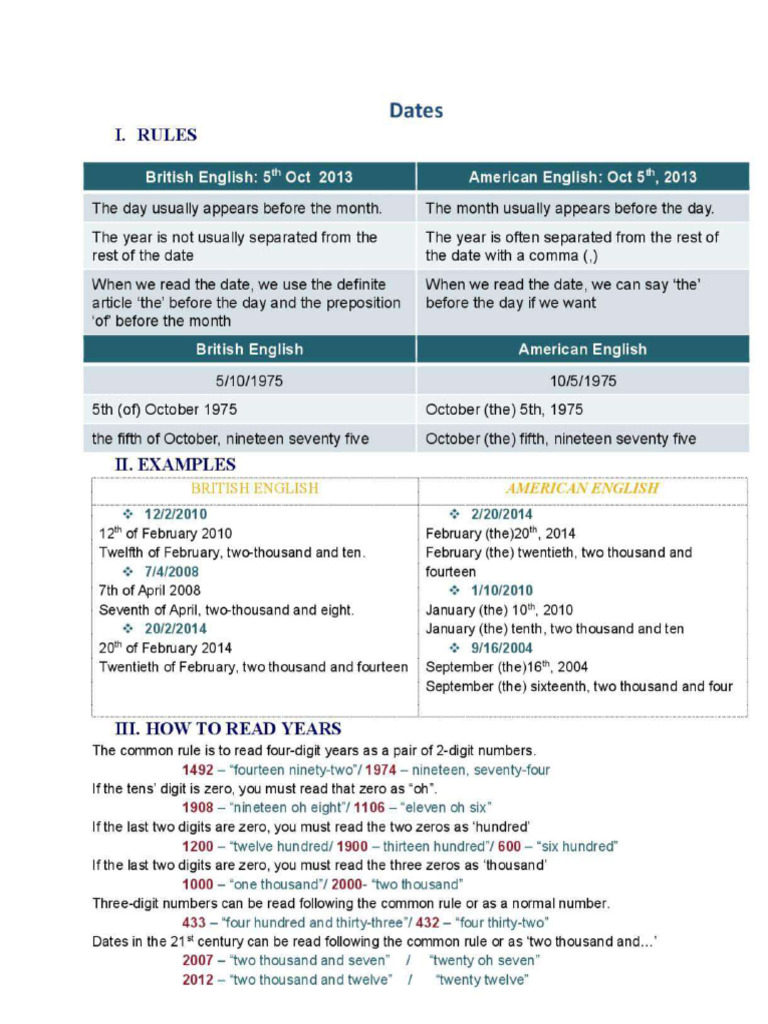 Dates | PDF