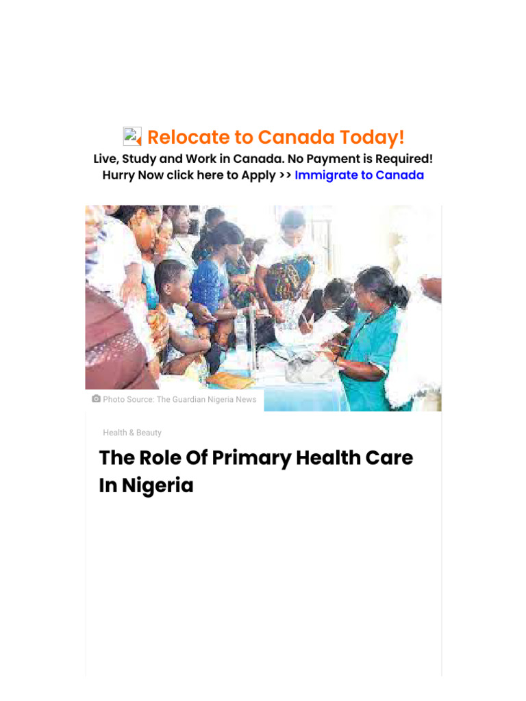 The Role of Primary Health Care in Nigeria | PDF | Health Care ...