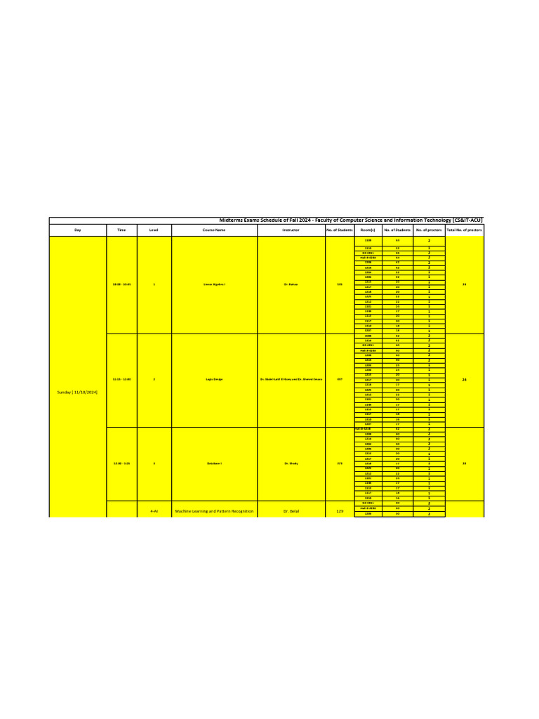 Fall 2024 CS&IT Midterm Exam Schedule | PDF | Computing | Computer Science