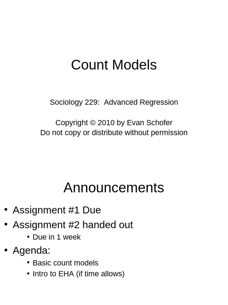 Class 3 Count Models 1.0 | PDF | Regression Analysis | Poisson Distribution