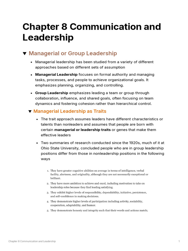 Communication in Leadership Styles | PDF | Leadership ...