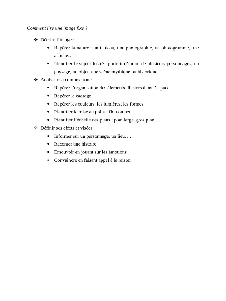 Lire une image fixe : Guide pratique | PDF
