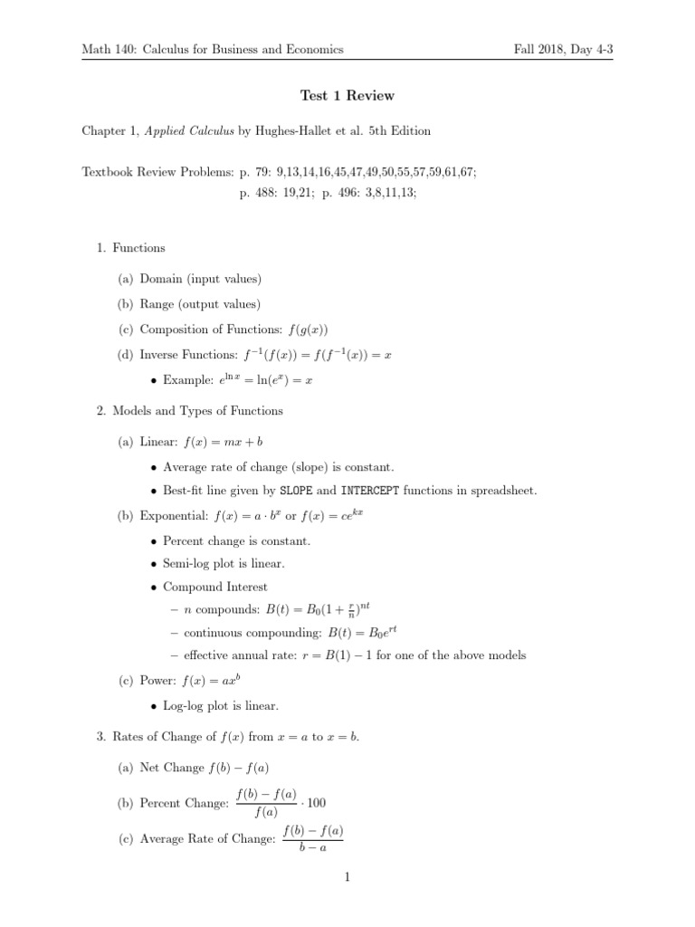 Test 1 Review | PDF
