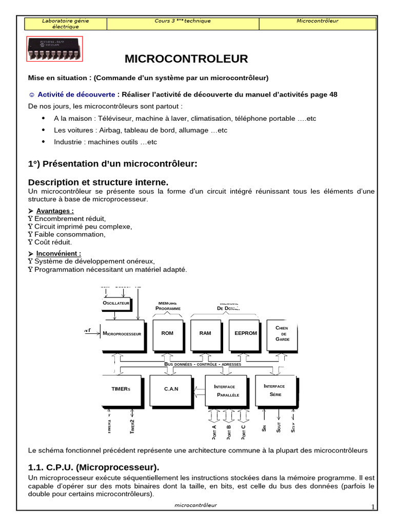 Programmation des Microcontrôleurs | PDF | Microcontrôleur | Langage de ...