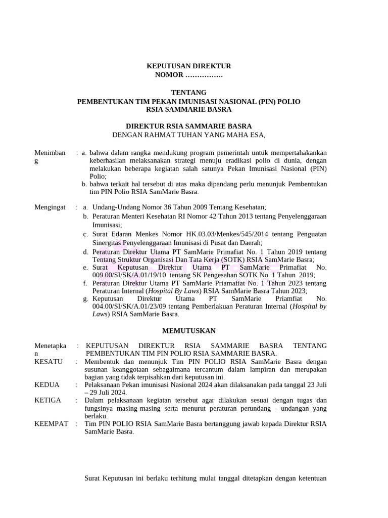 Draft SK Tim Pin Polio 2024 | PDF
