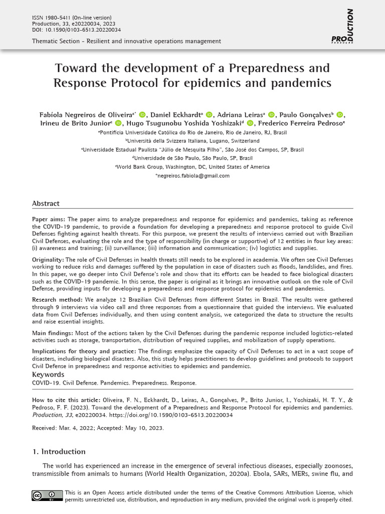Civil Defense Protocol for Pandemics | PDF | Emergency Management ...