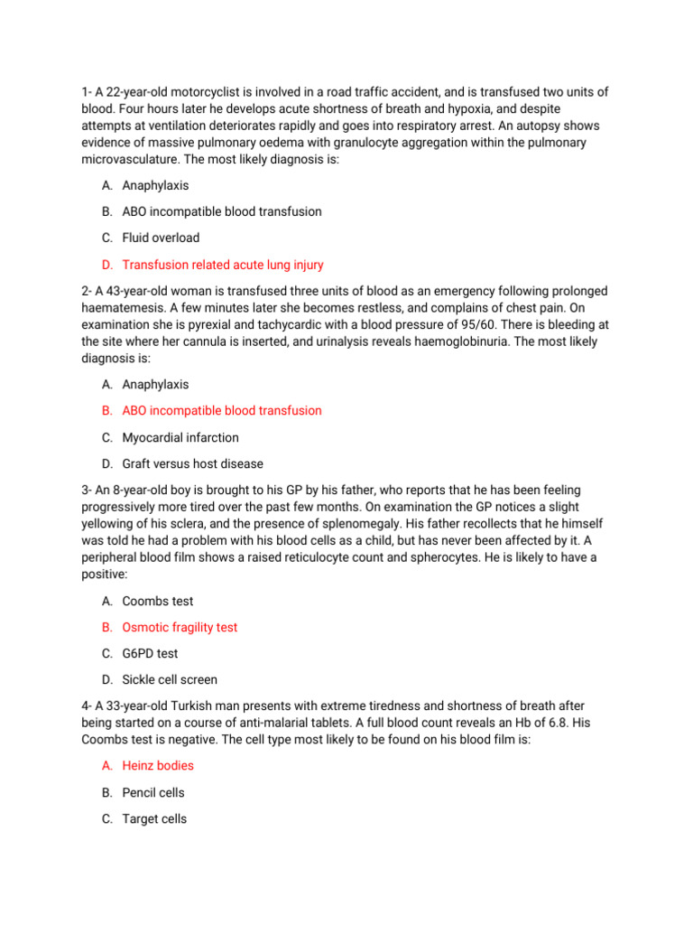 Excellence Pathology Exam Pdf Respiratory Diseases Lymphoma