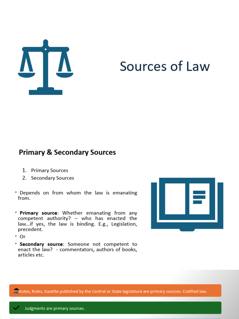 Understanding Primary and Secondary Law Sources | PDF | Precedent ...