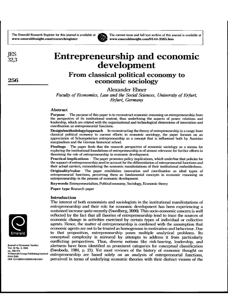 Entrepreneurship and Economic Development | PDF
