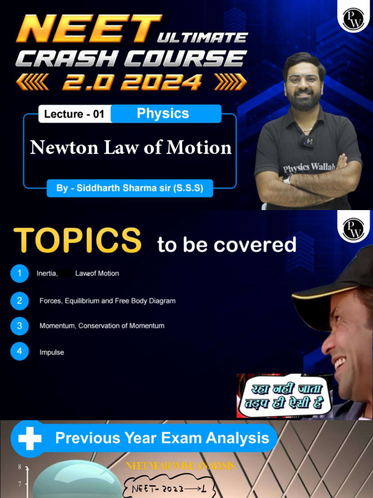 Newton Law of Motion 01 - Class Notes - NEET Ultimate Crash Course 2.0 ...