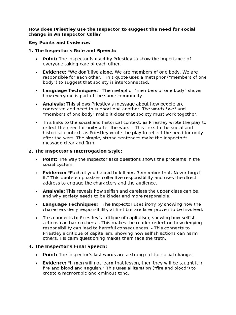 Inspector's Call for Social Change | PDF | Human Communication