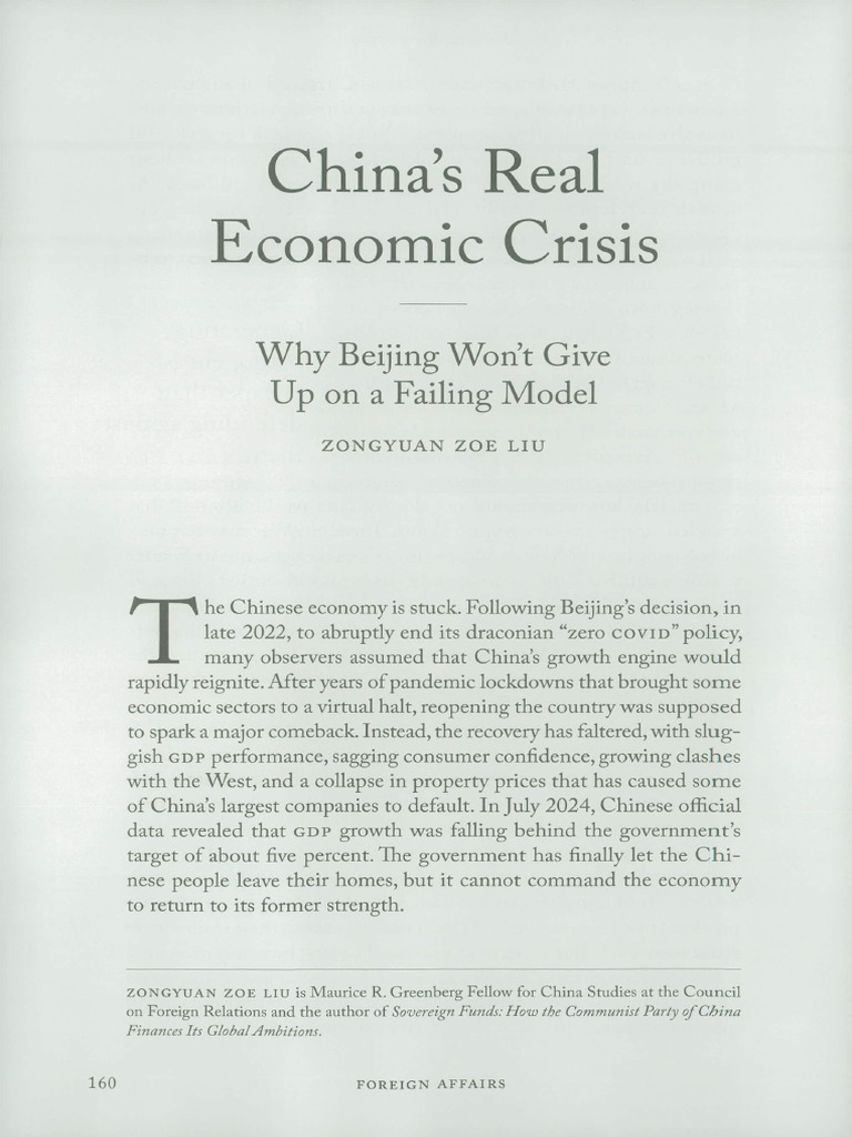 Liu, China's Real Economic Crisis | PDF | China | World Politics