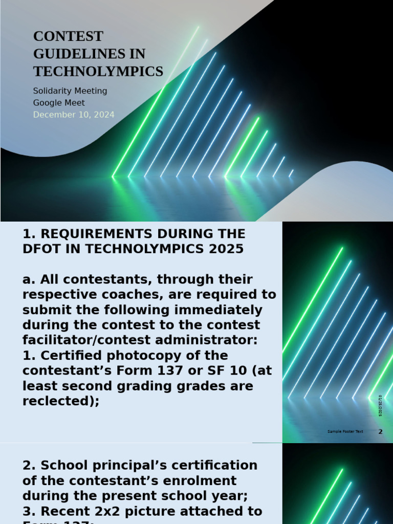TechnoOlympics 2025 Contest Guidelines | PDF