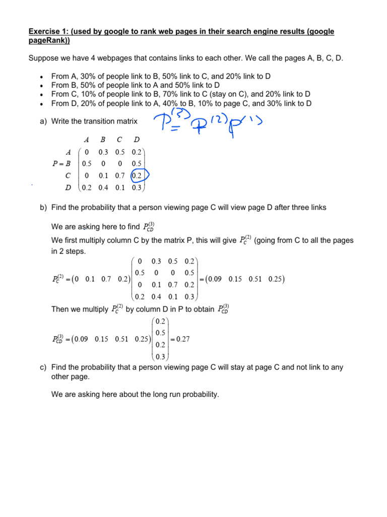 Markov Chain Exercises and Solutions | PDF | Applied Mathematics