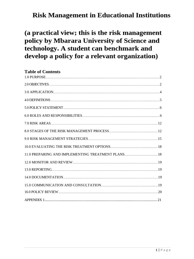 13 Risk Management in Educational Institutions | PDF | Risk | Risk ...
