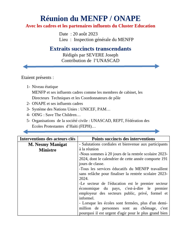 Extraits MENF - OnAPE 21 Aout 2023 | PDF