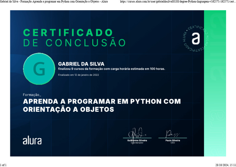 Formação em Python na Alura | PDF