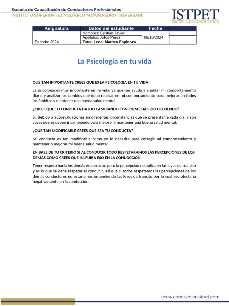 La Psicologia en Tu Vida | PDF