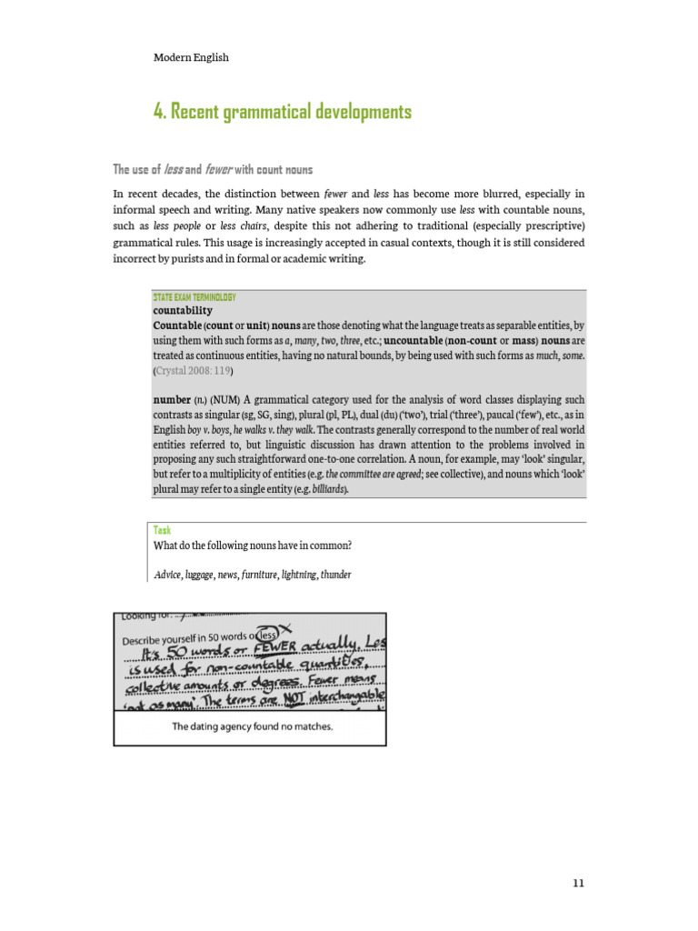 Grammatical Changes in Modern English | PDF | Grammatical Number | Plural