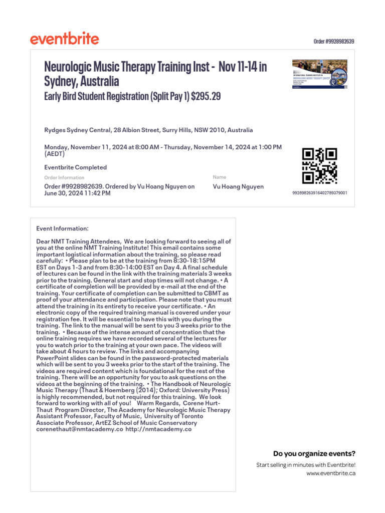 Neurologic Music Therapy Training Info | PDF