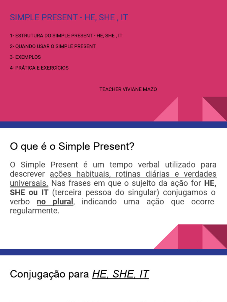 Simple Present - He, She, It | PDF