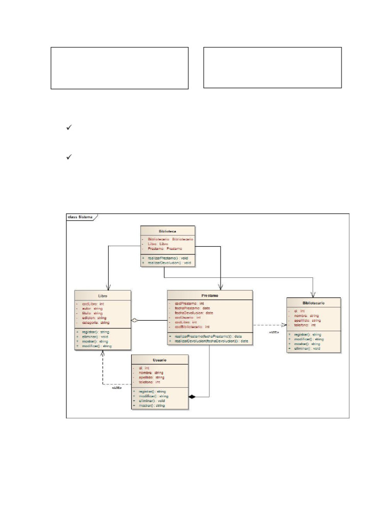 Diagrama de Clases Biblioteca | PDF