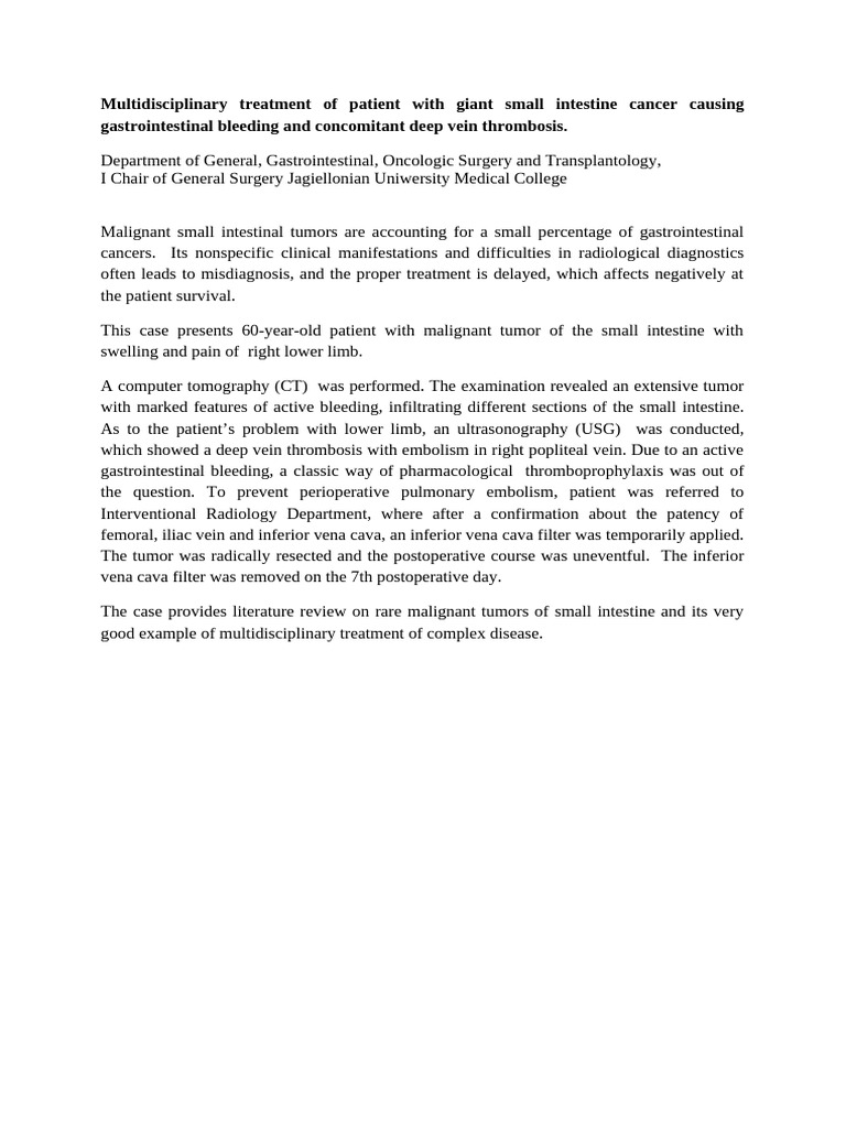 Multidisciplinary Treatment of Patient With Giant Small Intestine ...