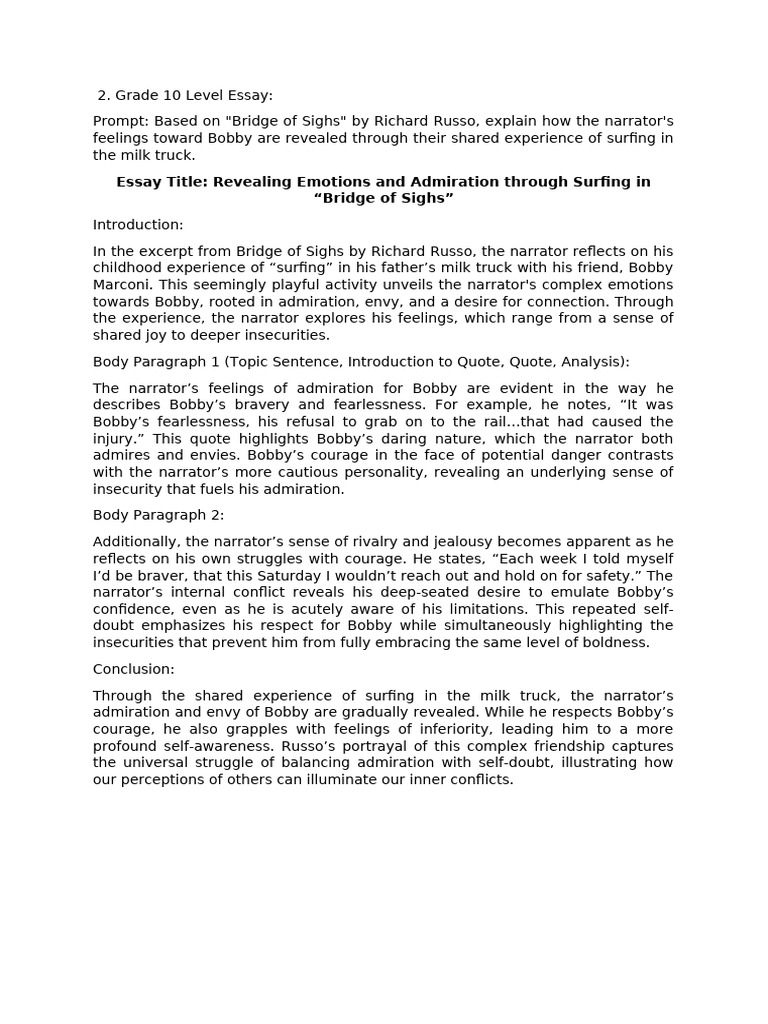 Bridge of Sighs Essay and Vocabulary | PDF | Courage | Psychology