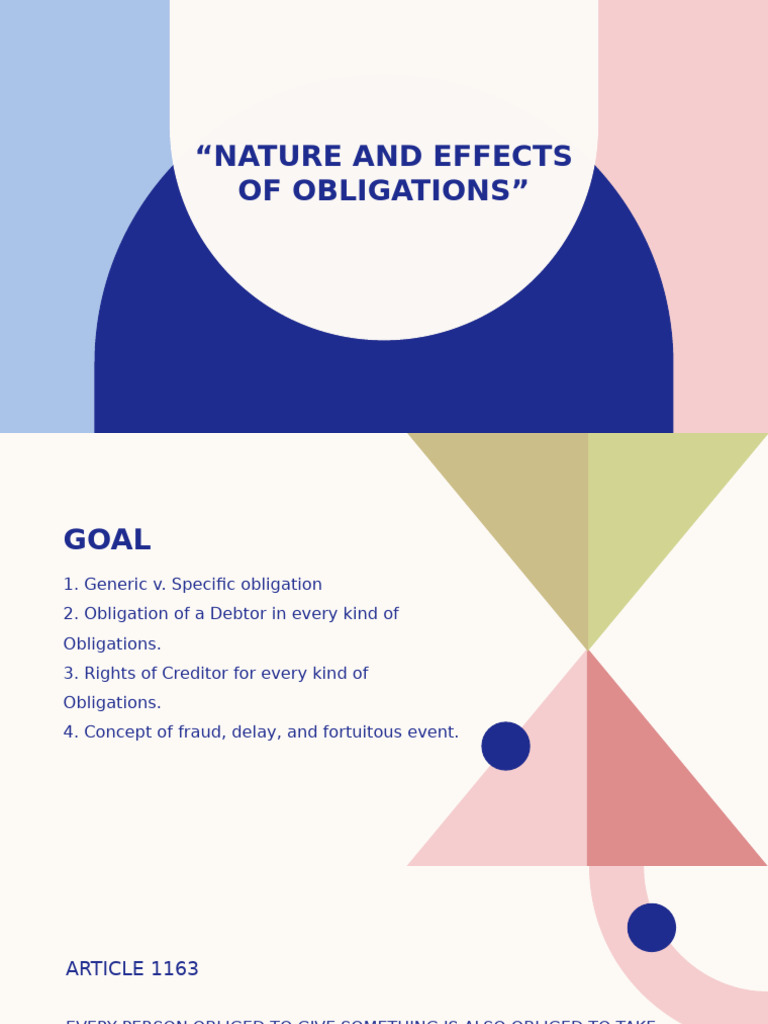 Nature and Effects of Obligations Explained | PDF | Justice | Private Law