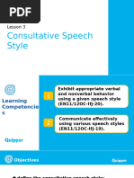 Consultative Speech Style: Lesson 3 | PDF | Business