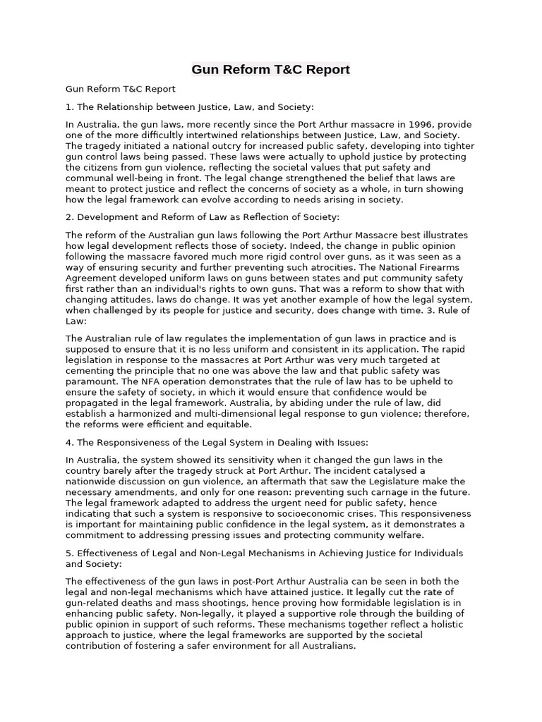 Gun Reform T&C Report | PDF | Gun Politics In The United States ...